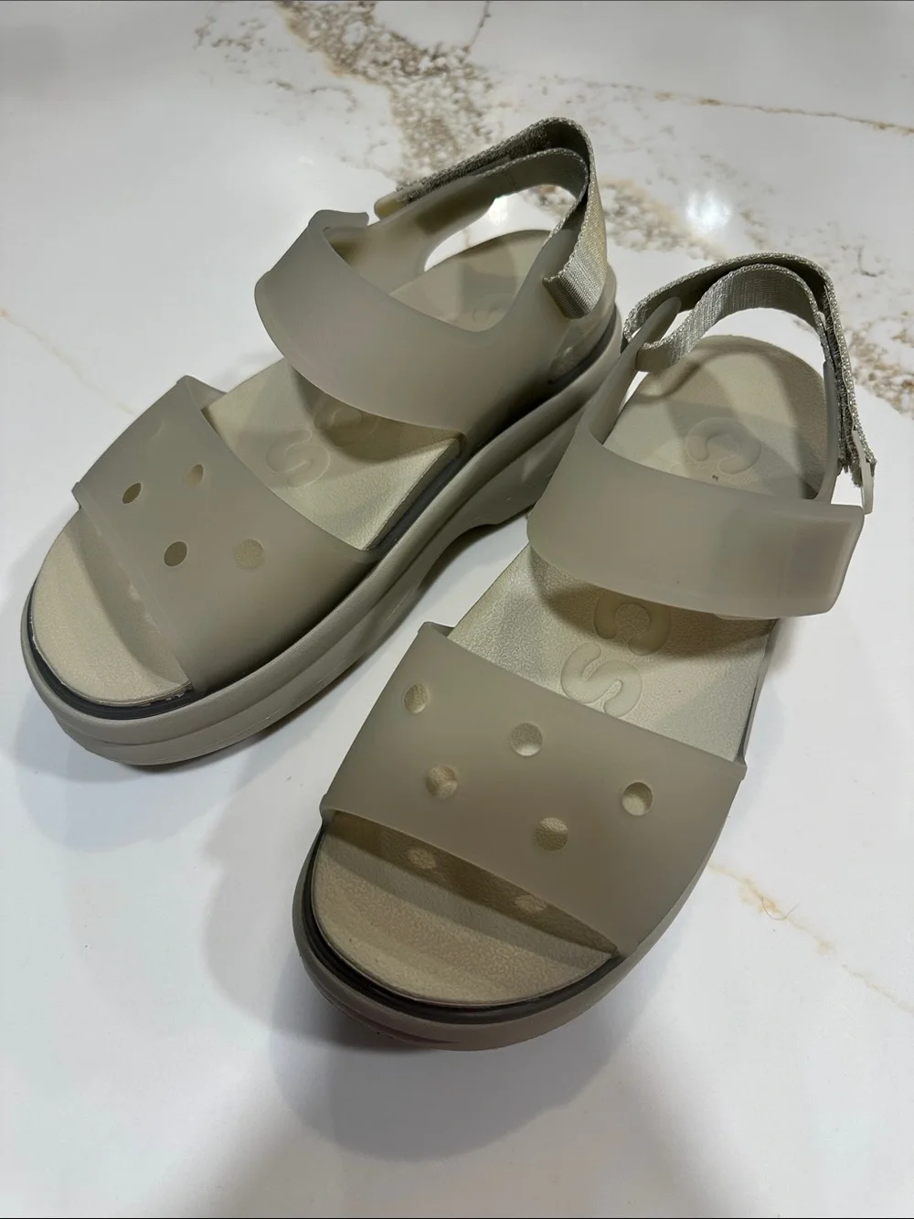 CROCS Soho Platform Sandals in Beige